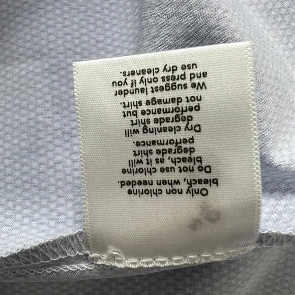 Mizzen+Main‎ Leeward Performance Dress Shirt Blue Pattern Standard Fit X-Large